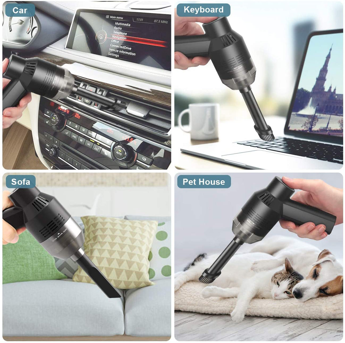 Rechargeable Cordless Mini Vacuum Cleaner for Efficient Dust and Debris Removal from Keyboards, Laptops, Pet Areas, and Sewing Machines