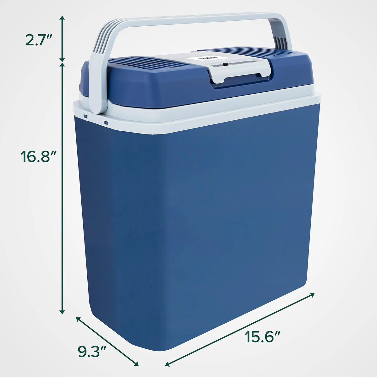 24L Portable Thermoelectric Cooler and Warmer with 12V Power and Handle - Blue