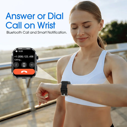 H5 Bluetooth Call Smart Watch, IP68 Waterproof Fitness Tracker for Men and Women, Black