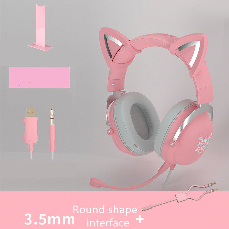 Head-Mounted Wired Gaming Headset for Girls