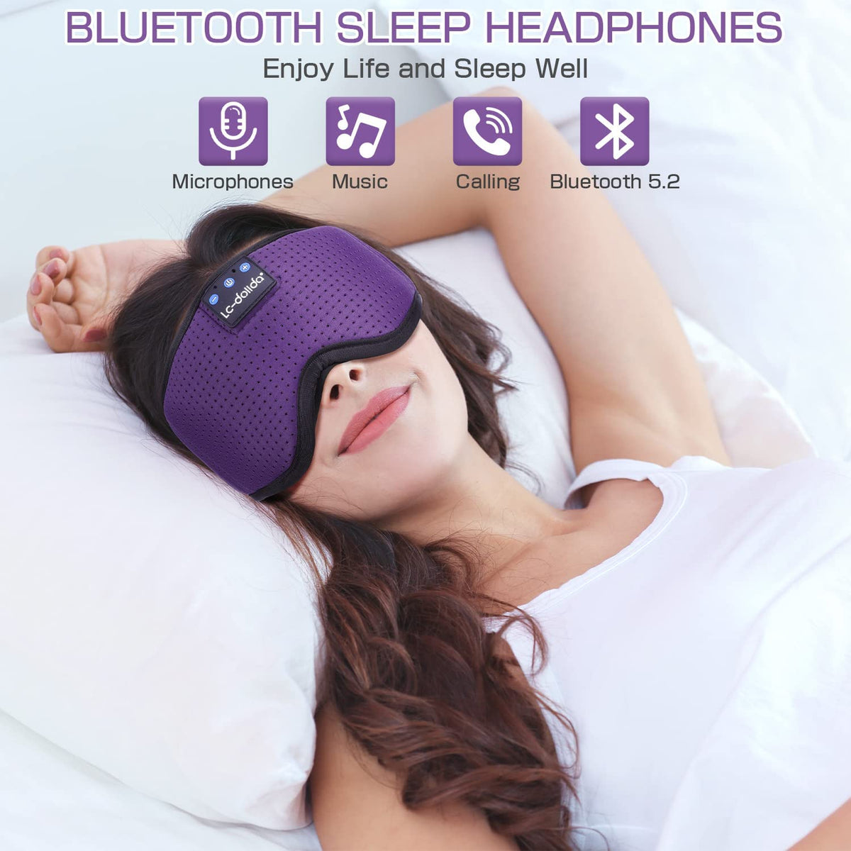 Bluetooth Wireless Music Eye Mask with Ultra-Thin Stereo Speakers for Comfortable Sleep