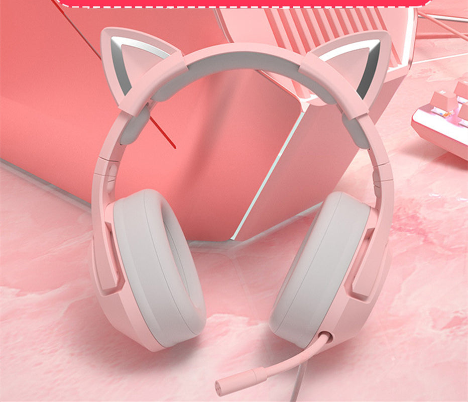 Head-Mounted Wired Gaming Headset for Girls