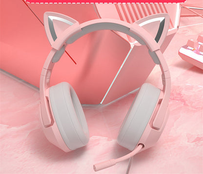 Head-Mounted Wired Gaming Headset for Girls