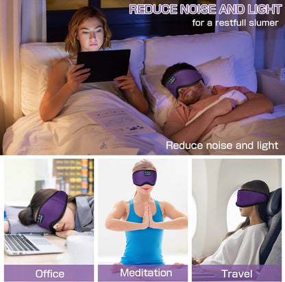 Bluetooth Wireless Music Eye Mask with Ultra-Thin Stereo Speakers for Comfortable Sleep