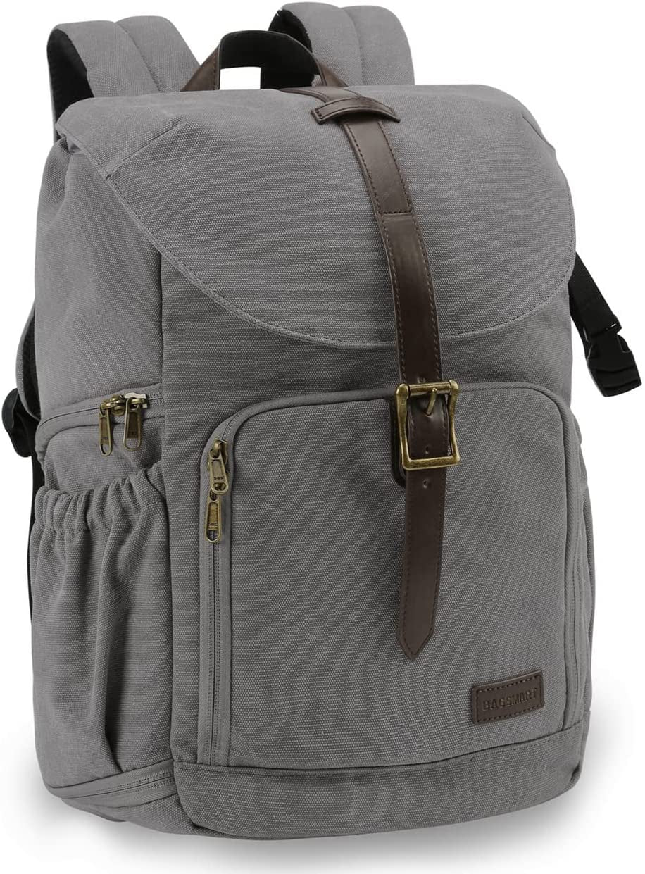 Professional DSLR Waterproof Camera Backpack with Anti-Theft Design, Accommodates Up to 15" Laptop, Includes Rain Cover, Grey