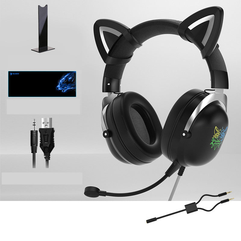 Head-Mounted Wired Gaming Headset for Girls
