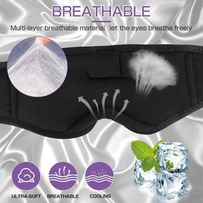 Bluetooth Wireless Music Eye Mask with Ultra-Thin Stereo Speakers for Comfortable Sleep