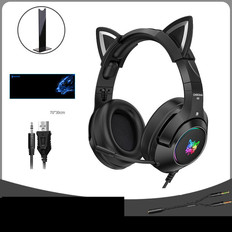 Head-Mounted Wired Gaming Headset for Girls